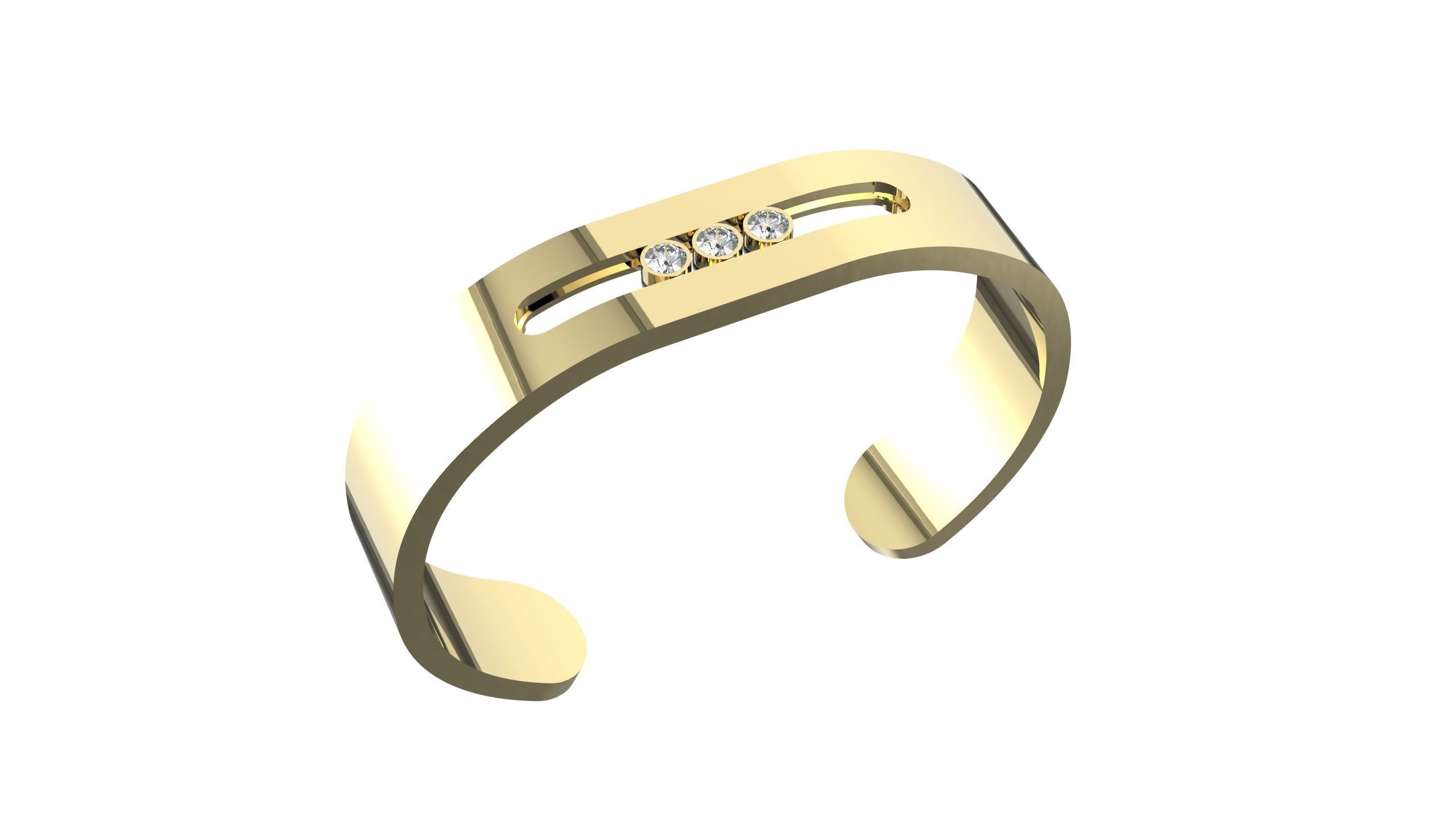 Moving Diamonds Bracelet 3D print model_7