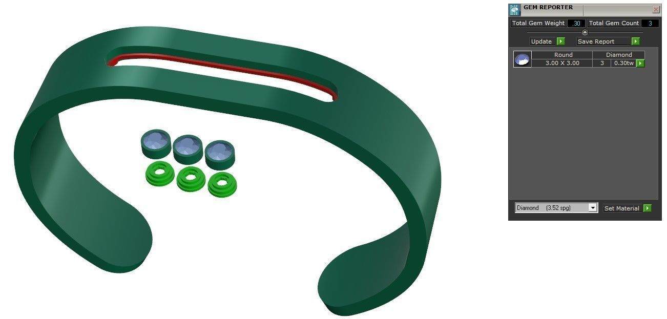 Moving Diamonds Bracelet 3D print model_16