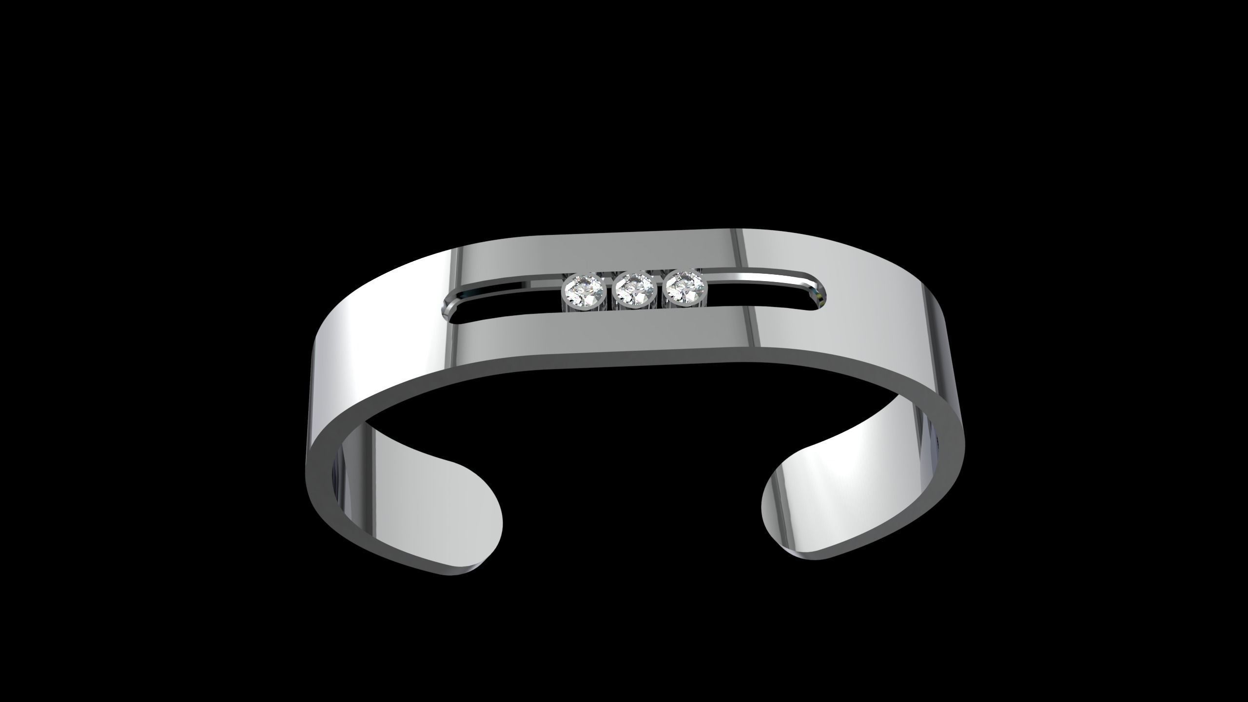 Moving Diamonds Bracelet 3D print model_23