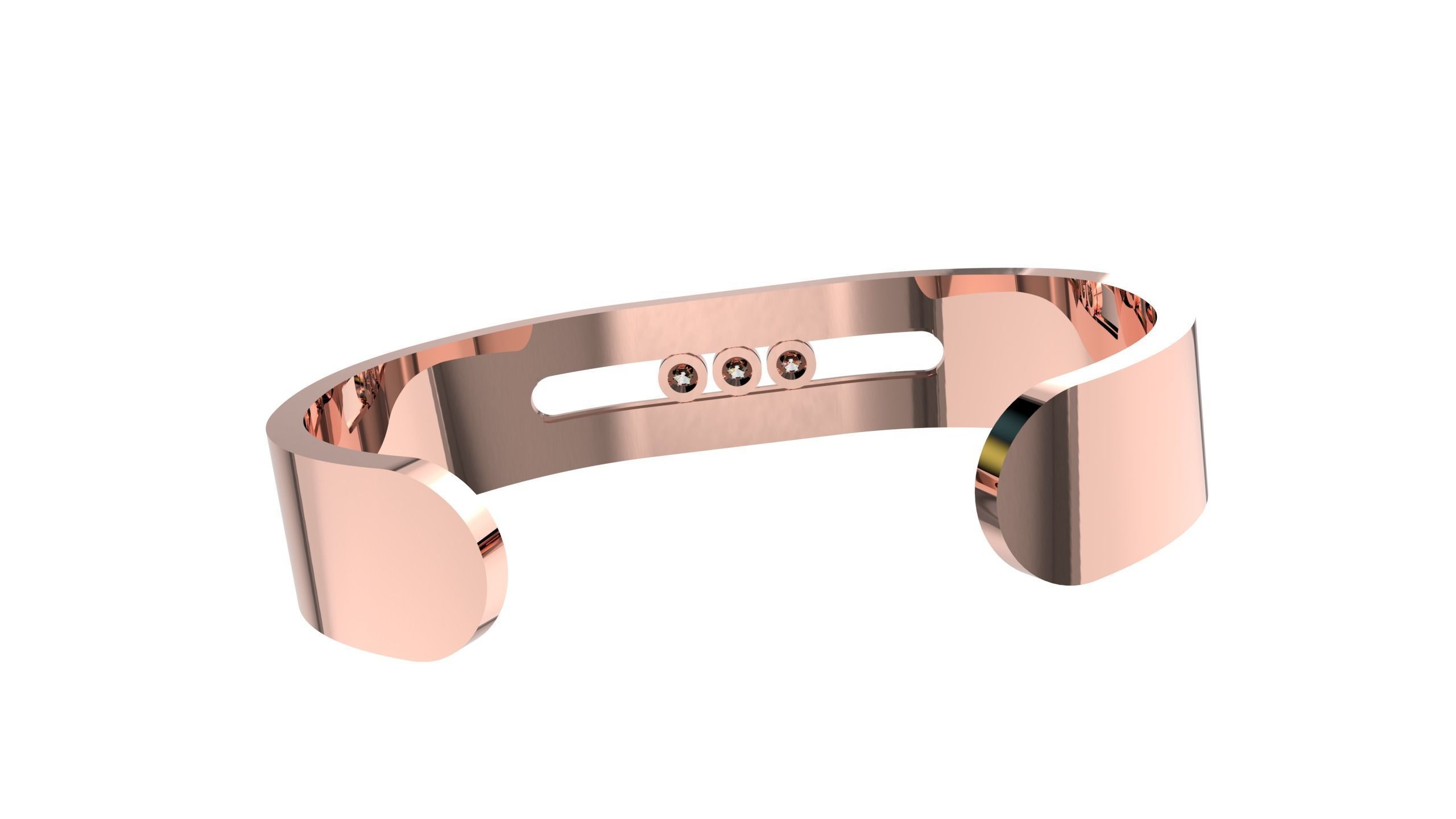 Moving Diamonds Bracelet 3D print model_6