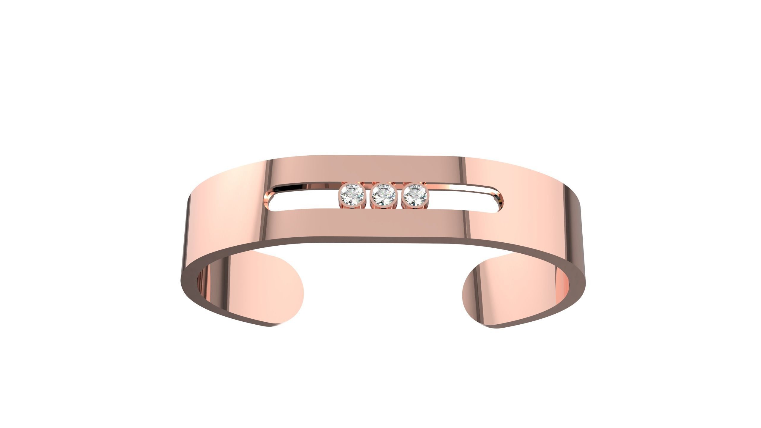 Moving Diamonds Bracelet 3D print model_32