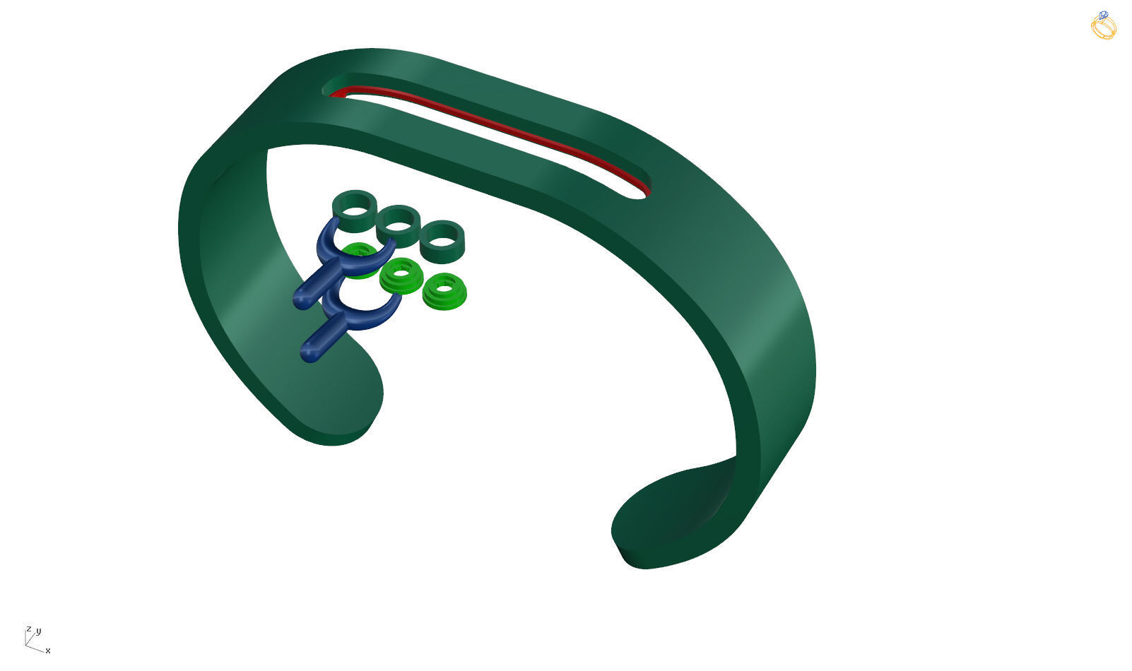 Moving Diamonds Bracelet 3D print model_17