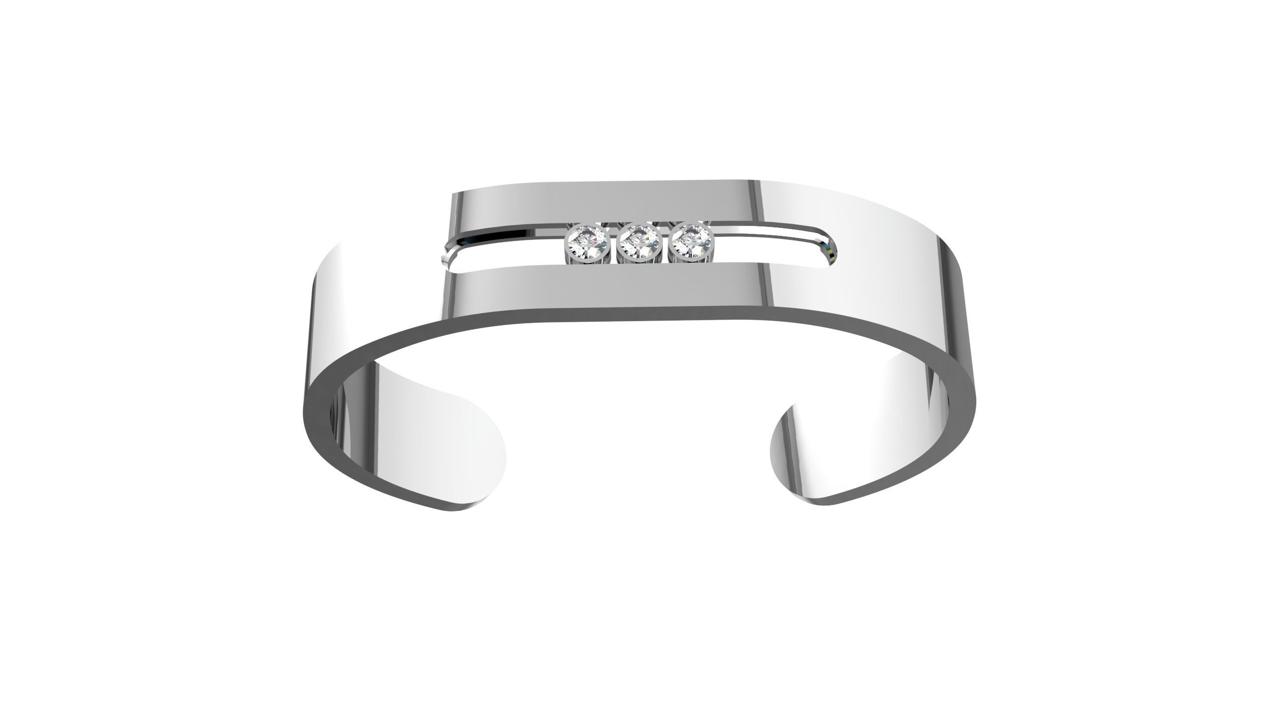 Moving Diamonds Bracelet 3D print model_2