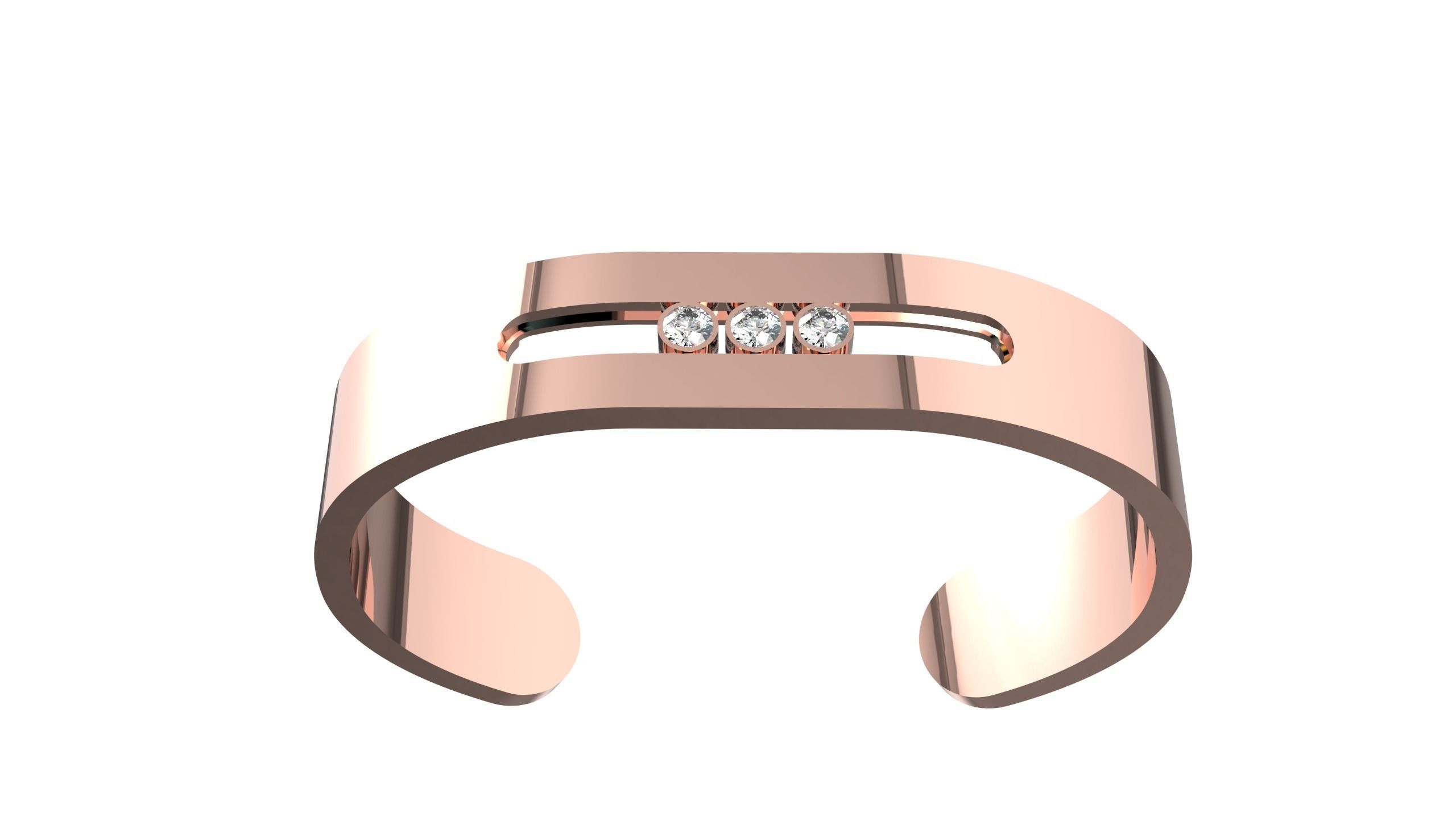 Moving Diamonds Bracelet 3D print model_8
