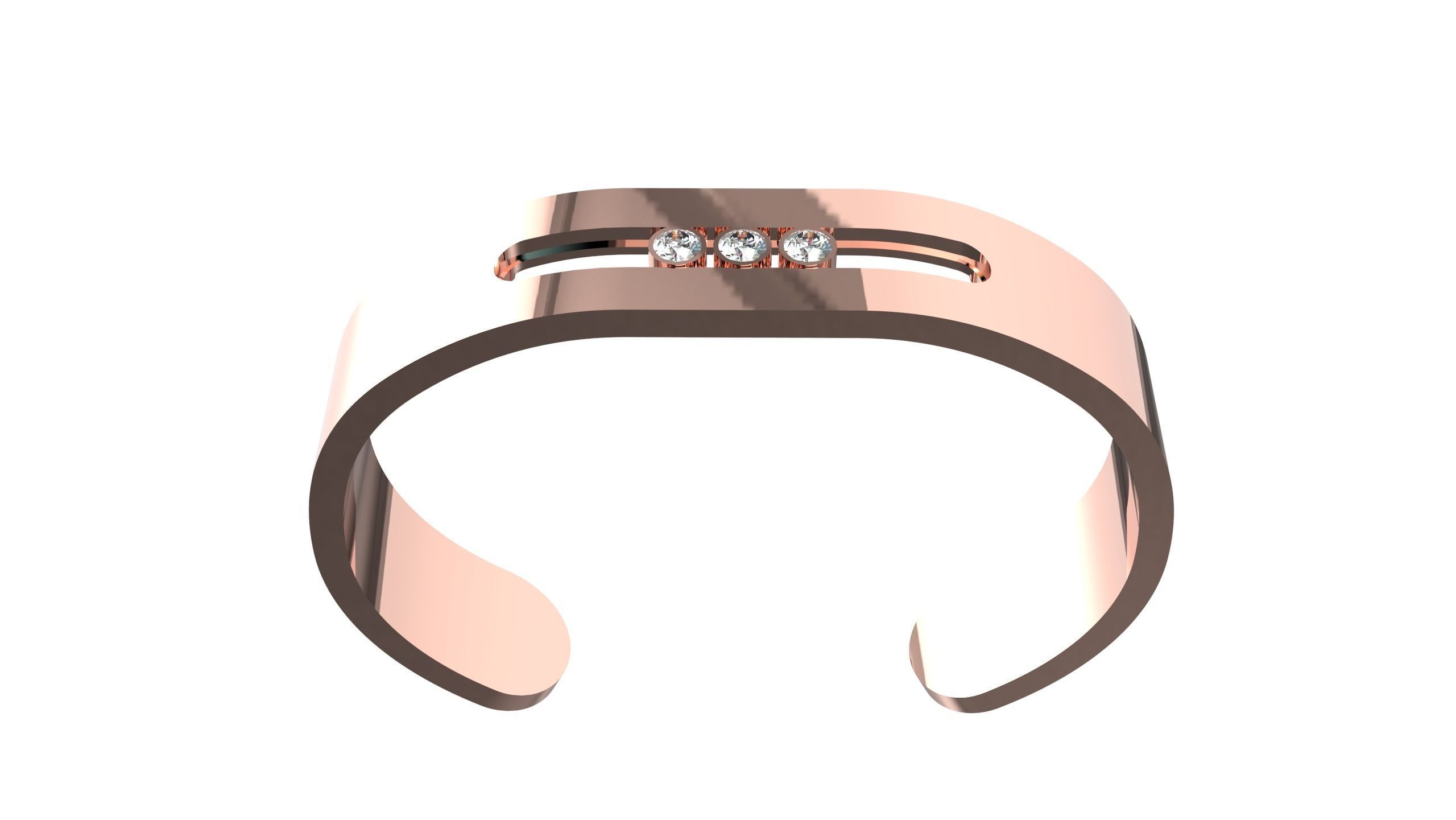 Moving Diamonds Bracelet 3D print model_25