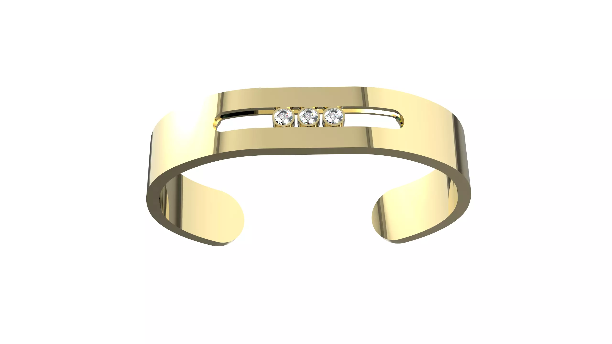 Moving Diamonds Bracelet 3D print model_0
