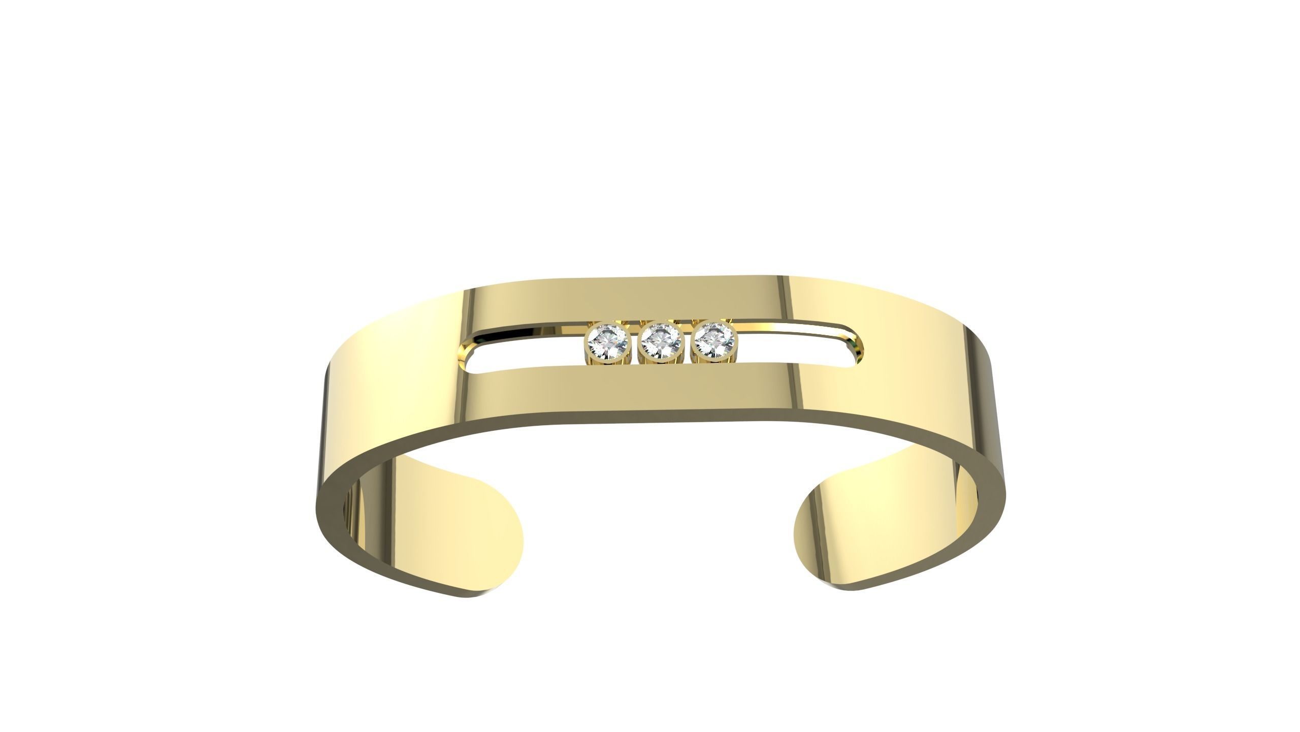 Moving Diamonds Bracelet 3D print model_5