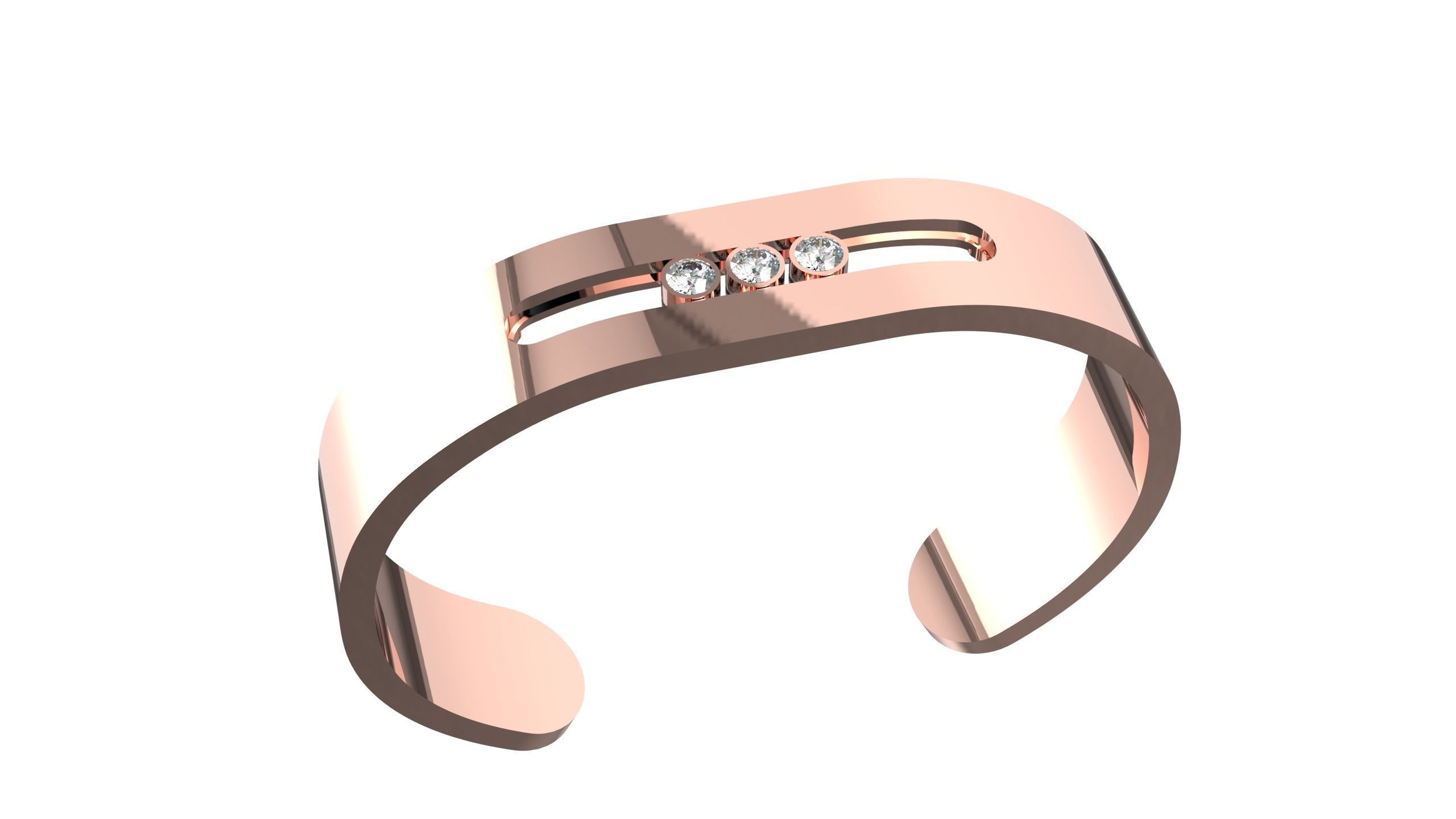 Moving Diamonds Bracelet 3D print model_11