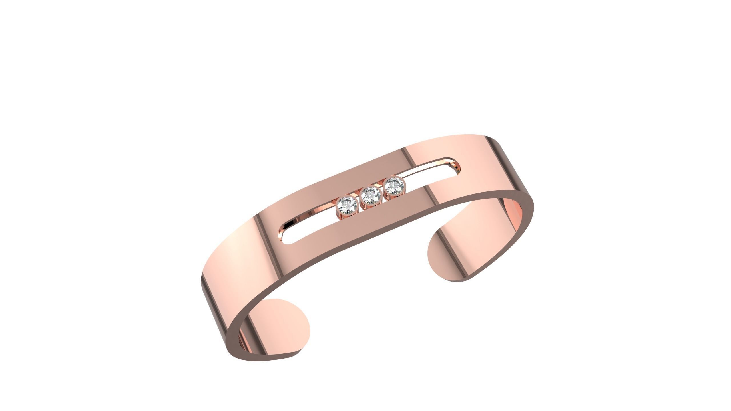 Moving Diamonds Bracelet 3D print model_4