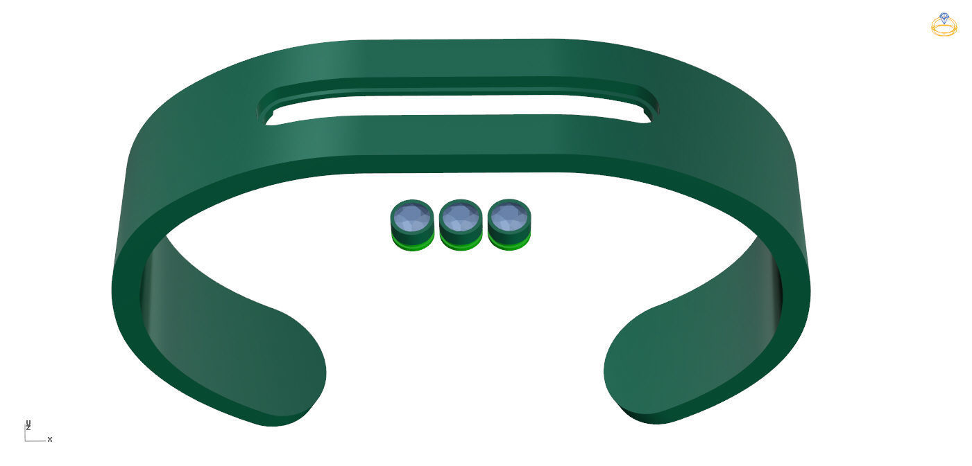 Moving Diamonds Bracelet 3D print model_20