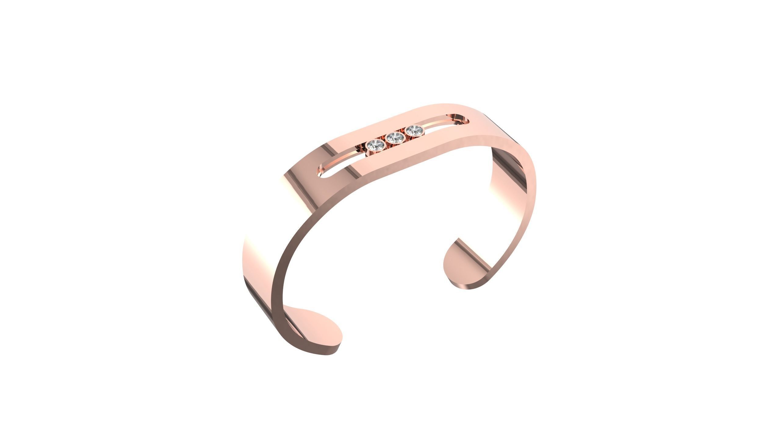 Moving Diamonds Bracelet 3D print model_22