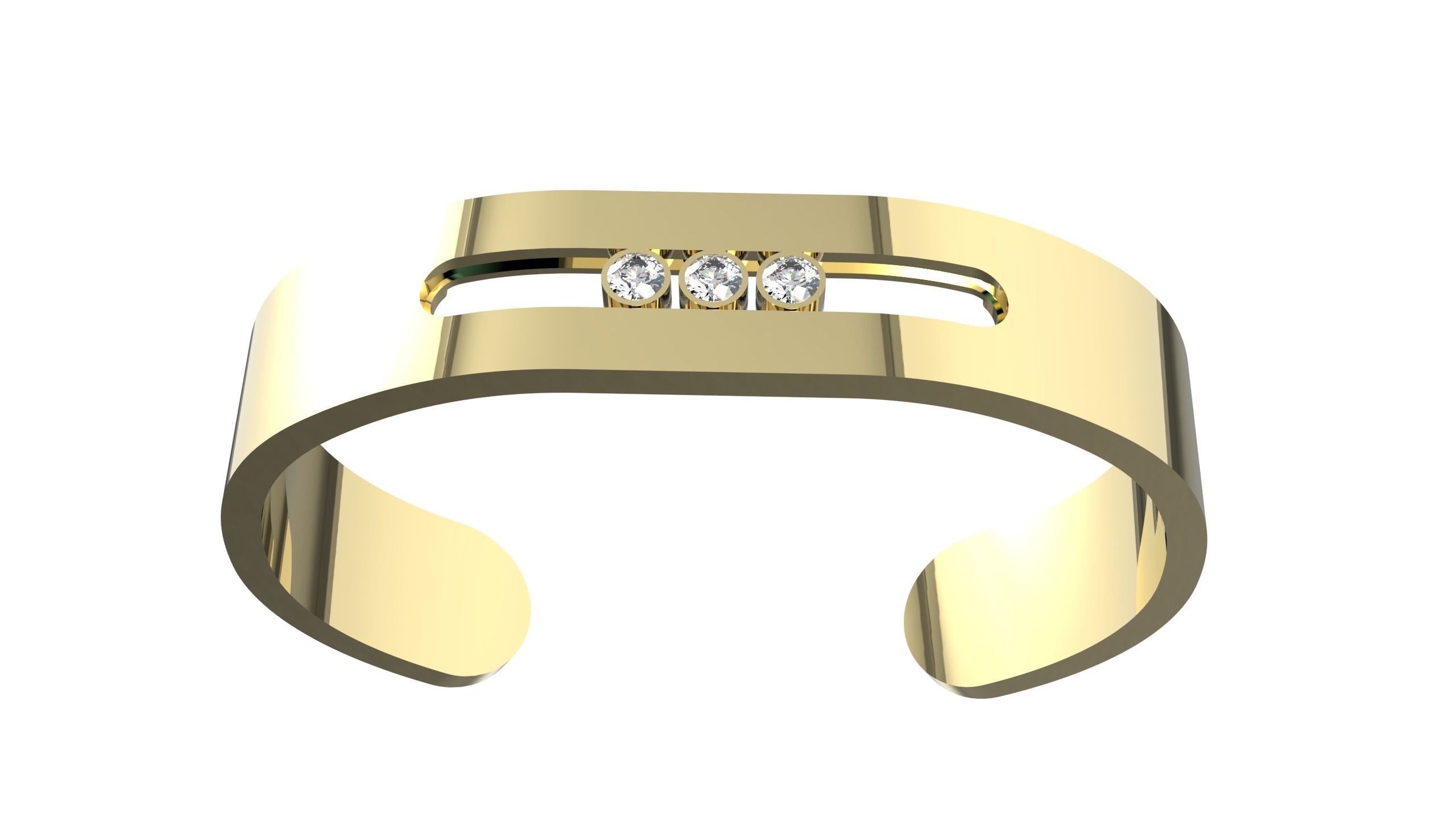 Moving Diamonds Bracelet 3D print model_10