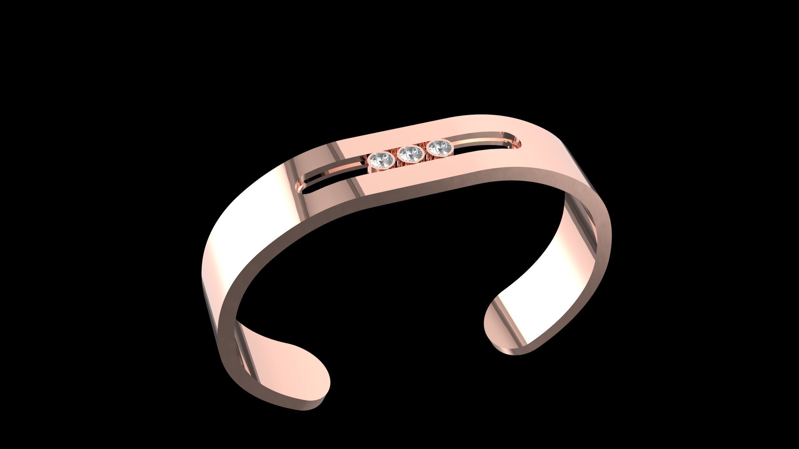 Moving Diamonds Bracelet 3D print model_26