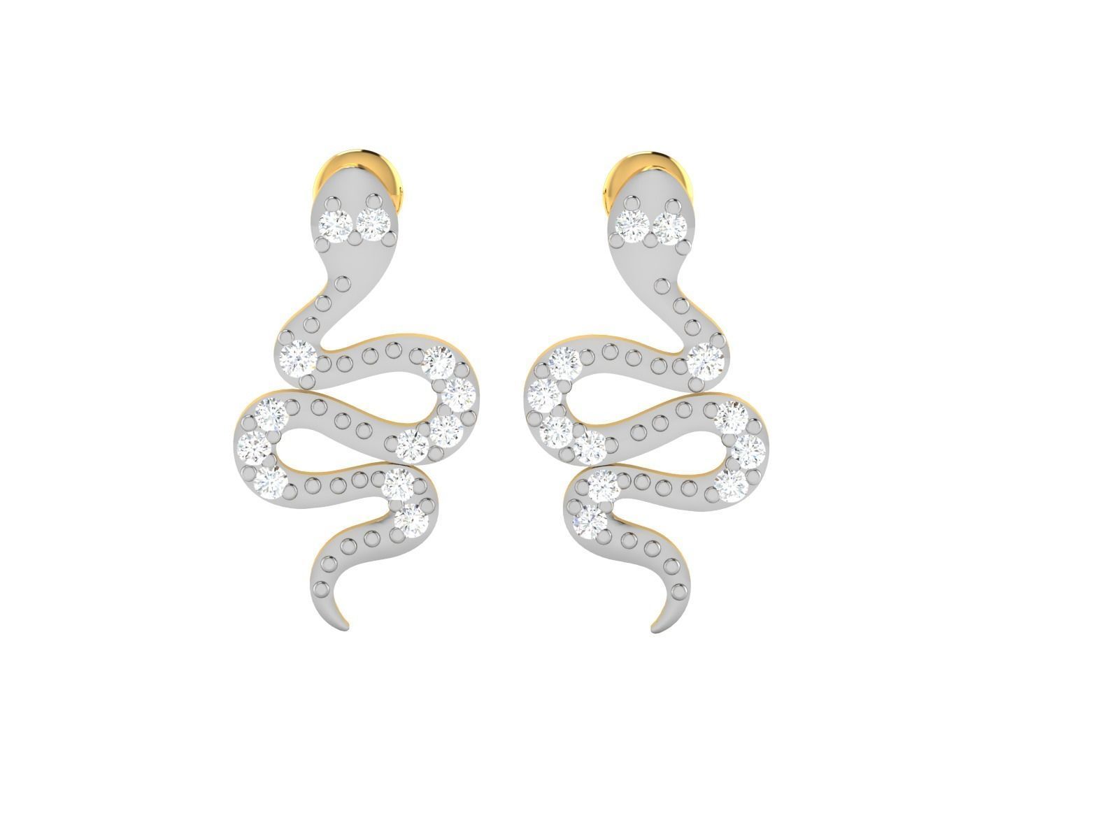 Solitaire Earring 3D print model_3