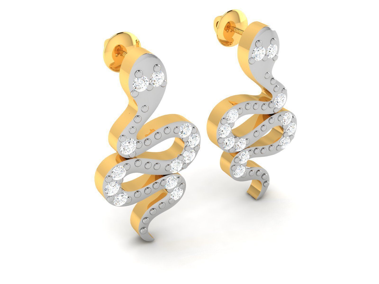 Solitaire Earring 3D print model_2