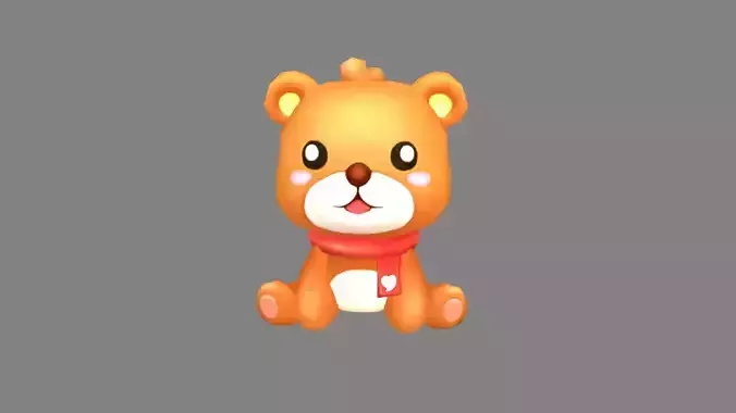 cartoon orange toy bear 