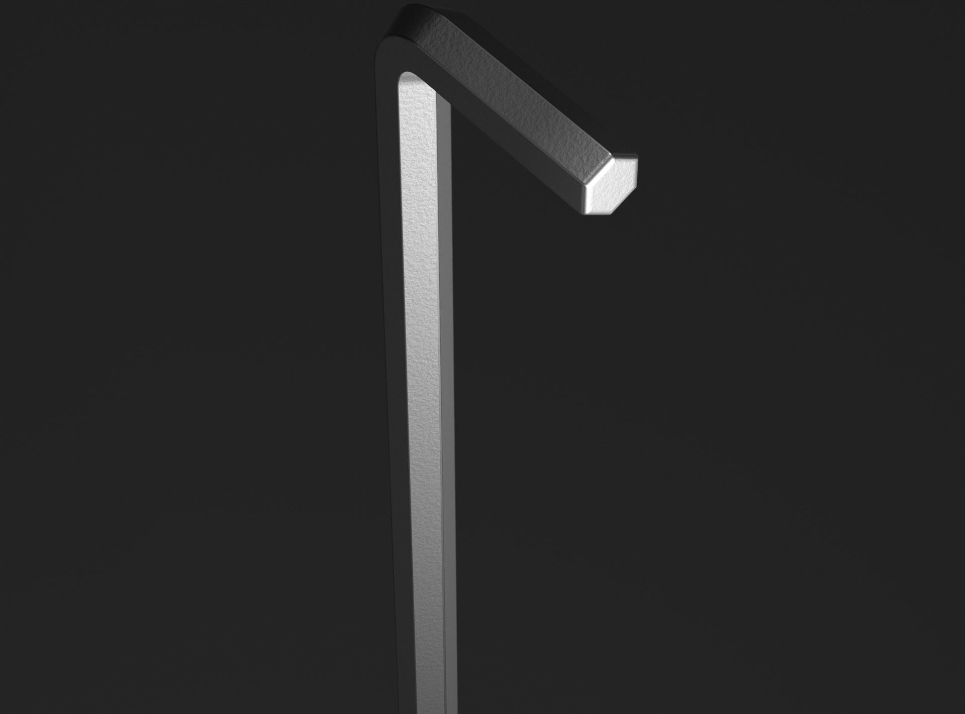 Allen key - Long flat Low-poly 3D model_2