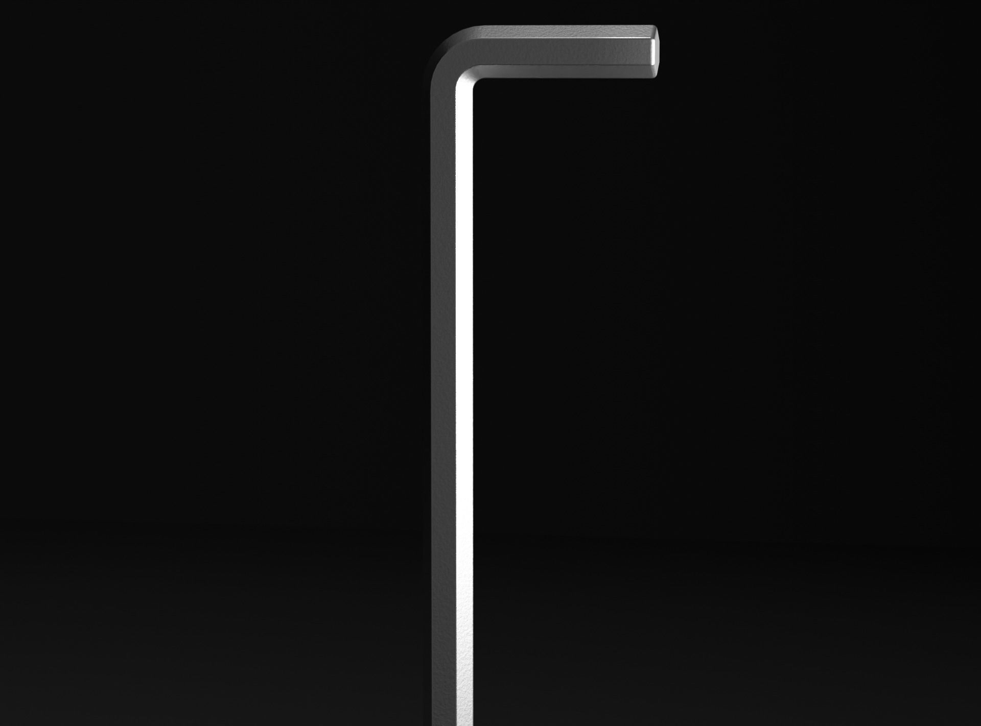 Allen key - Long flat Low-poly 3D model_1