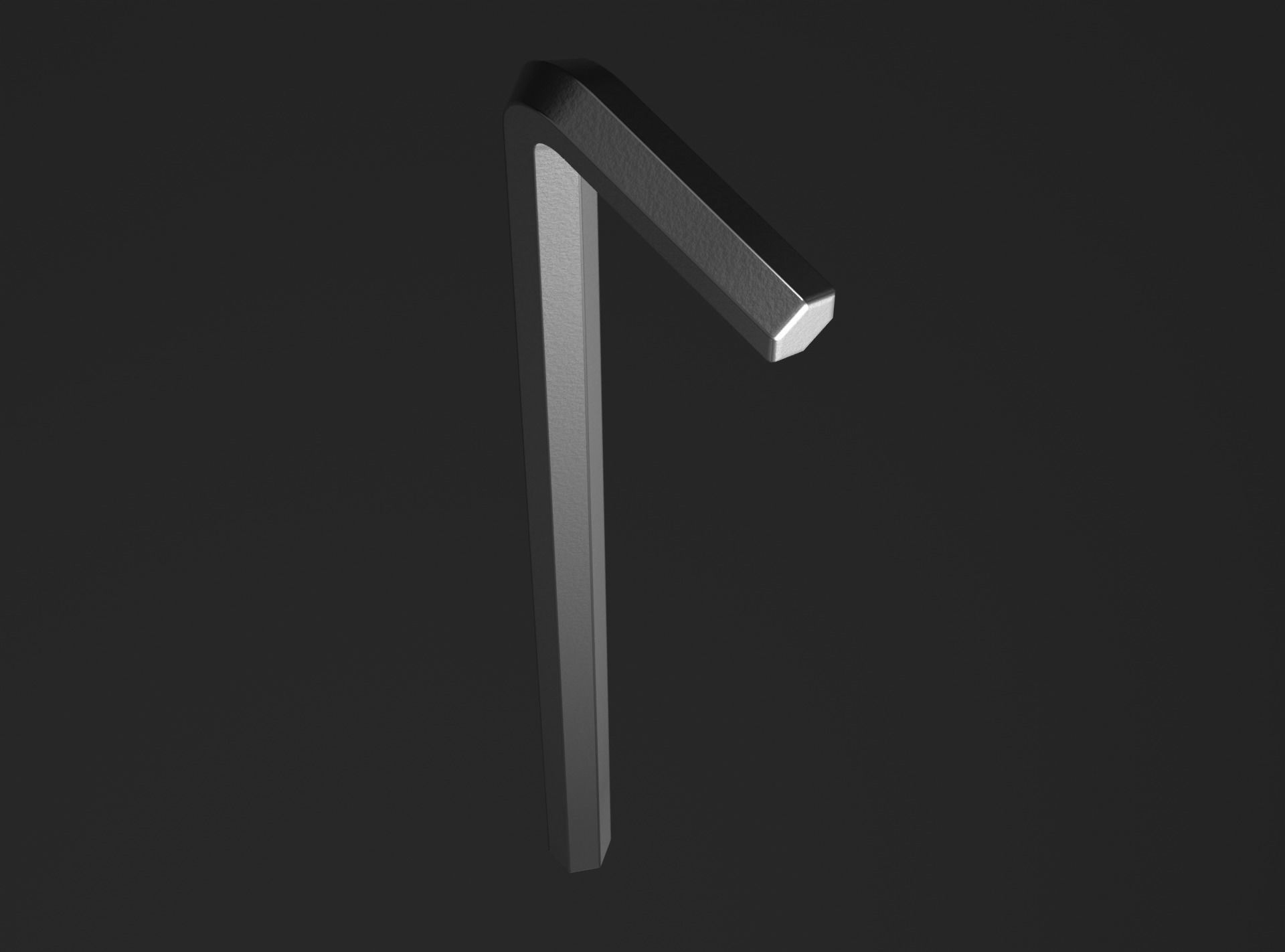 Allen key - Long flat Low-poly 3D model_6