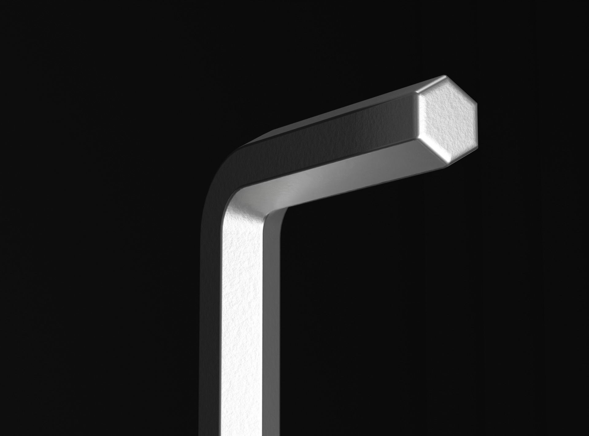 Allen key - Long flat Low-poly 3D model_3