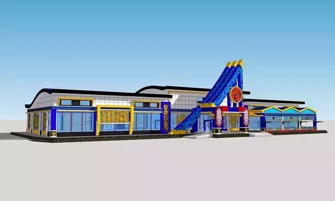 International Freight Terminal Management Building 3D print model