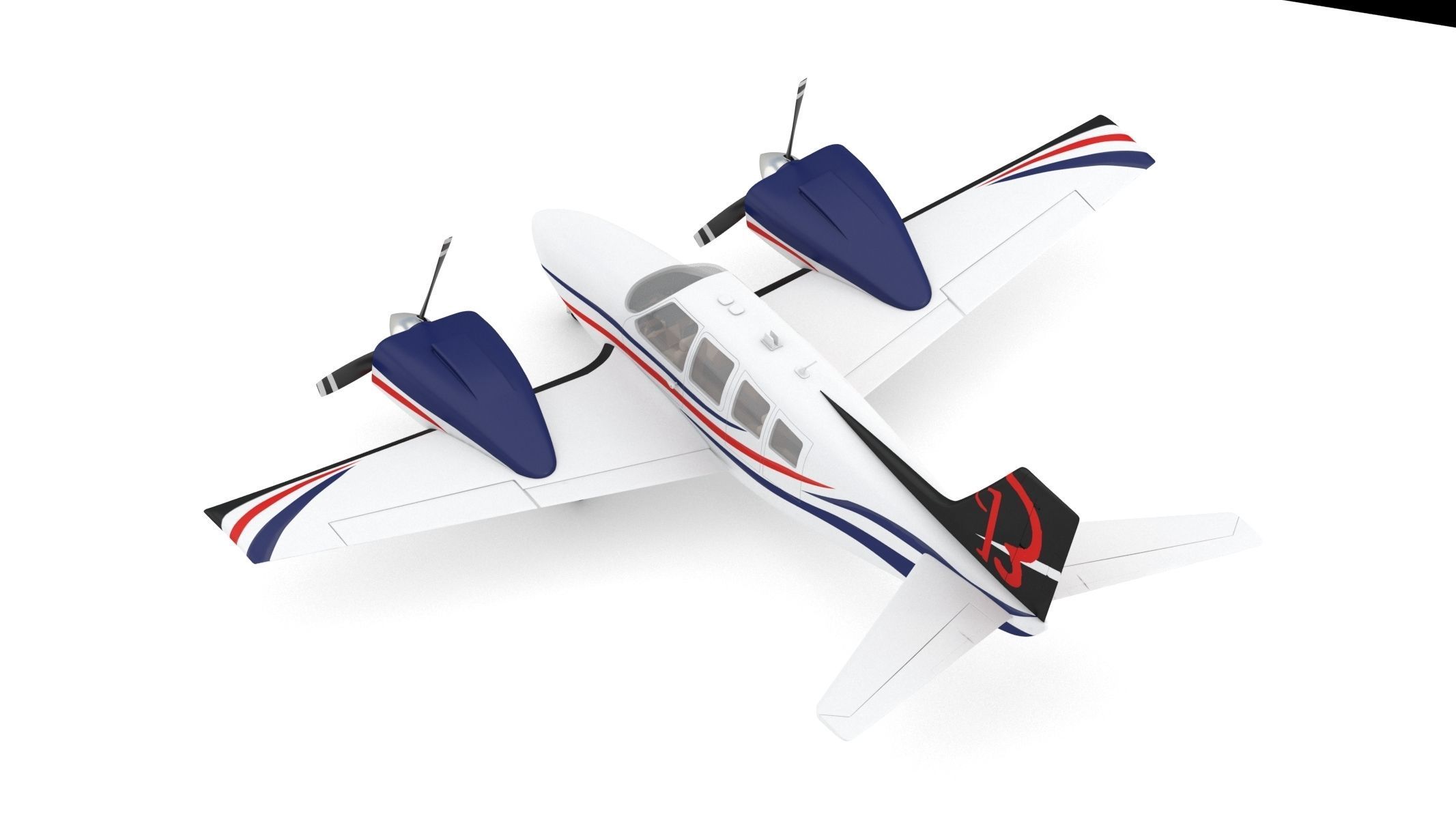 Beechcraft Baron G58 3D model_9