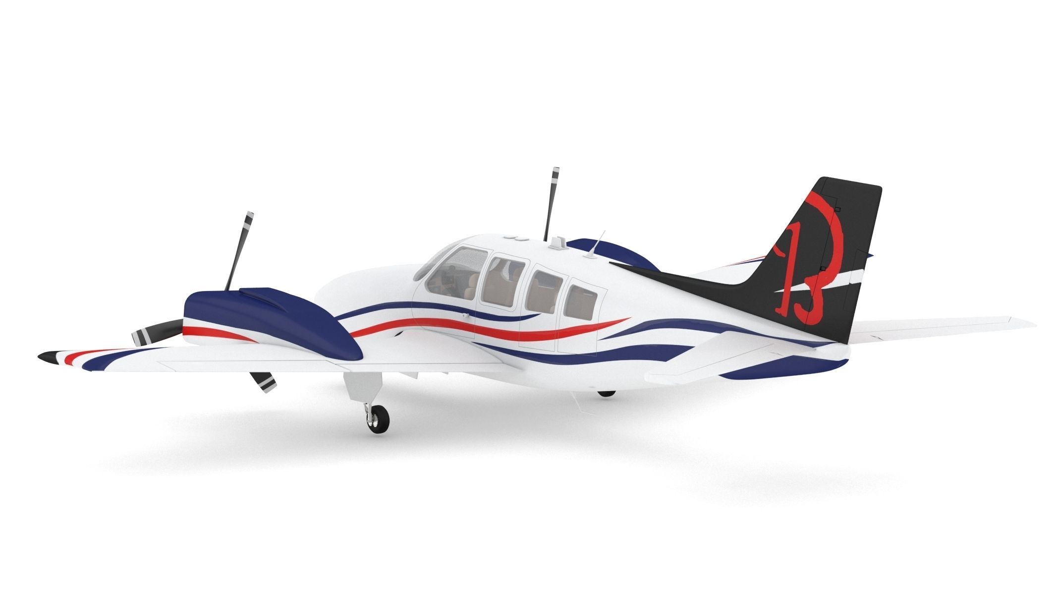 Beechcraft Baron G58 3D model_4
