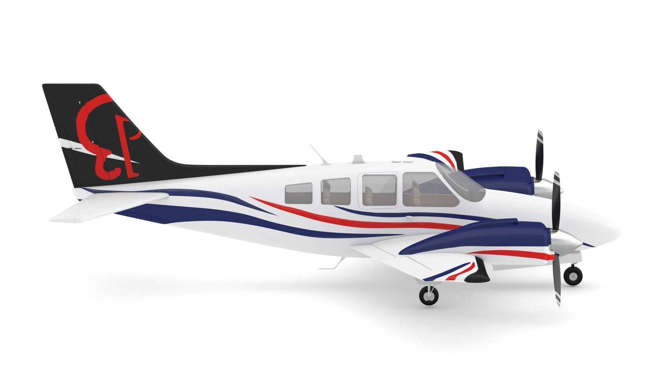 Beechcraft Baron G58 3D model_1