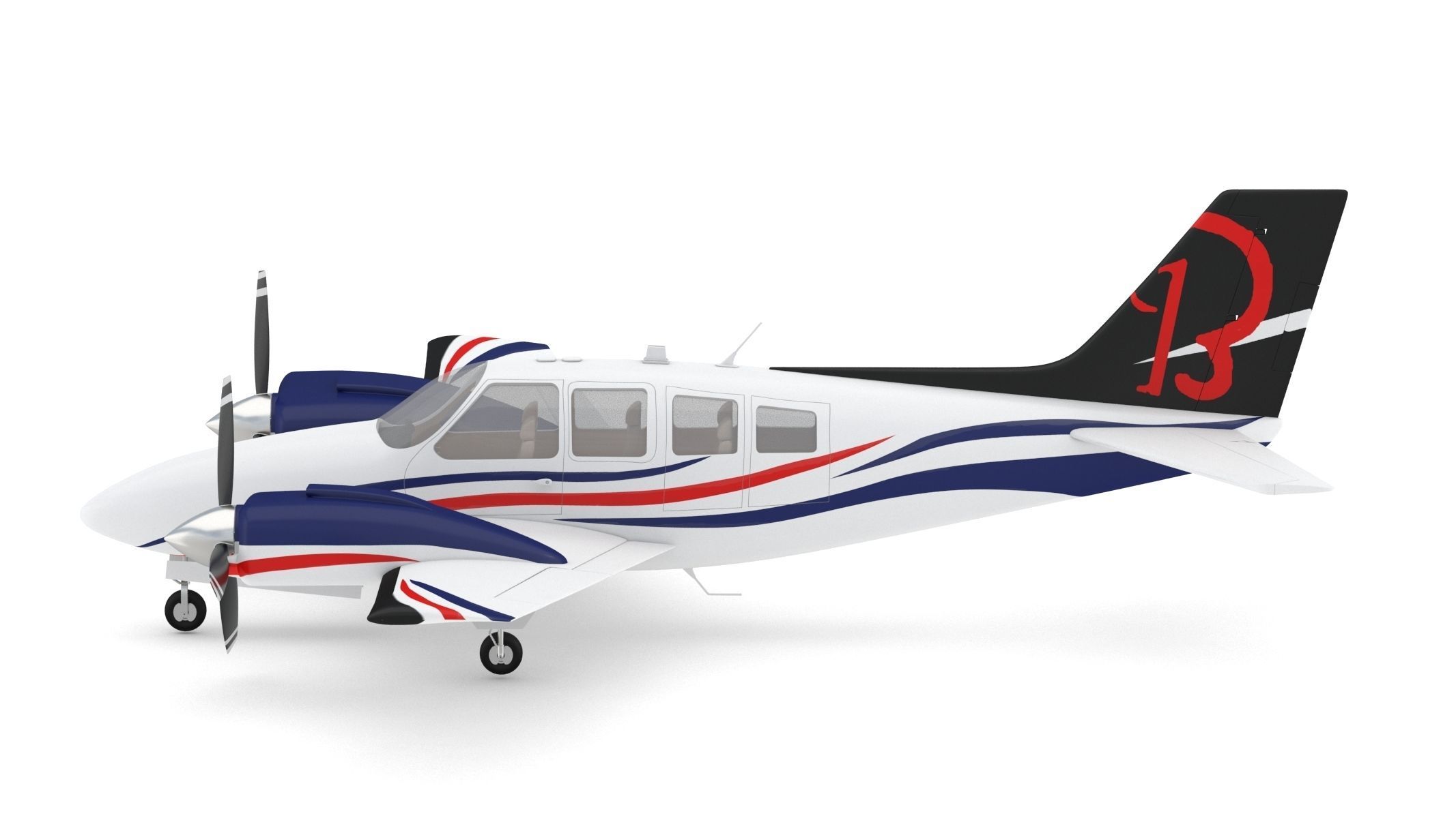 Beechcraft Baron G58 3D model_5
