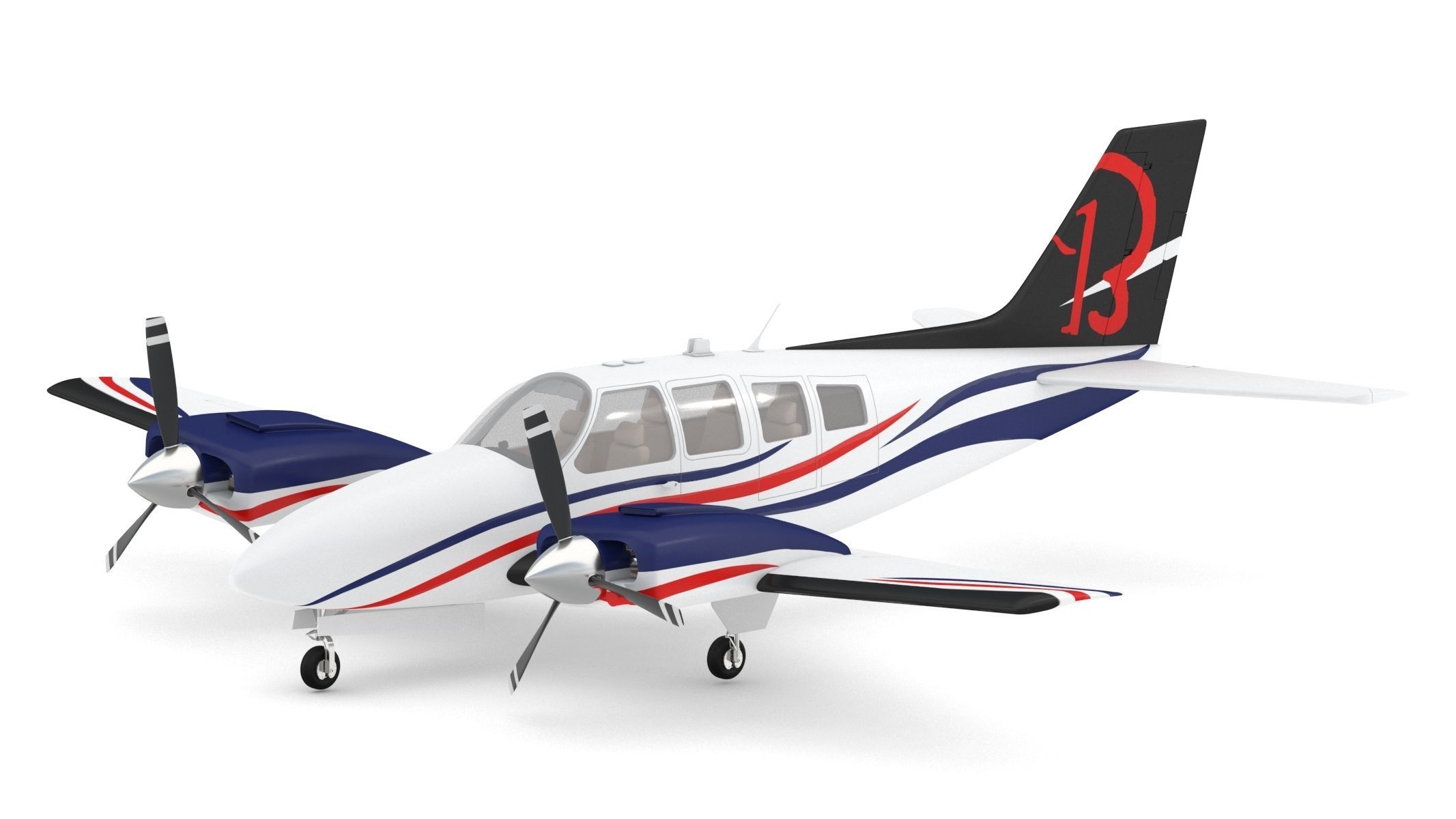 Beechcraft Baron G58 3D model_6