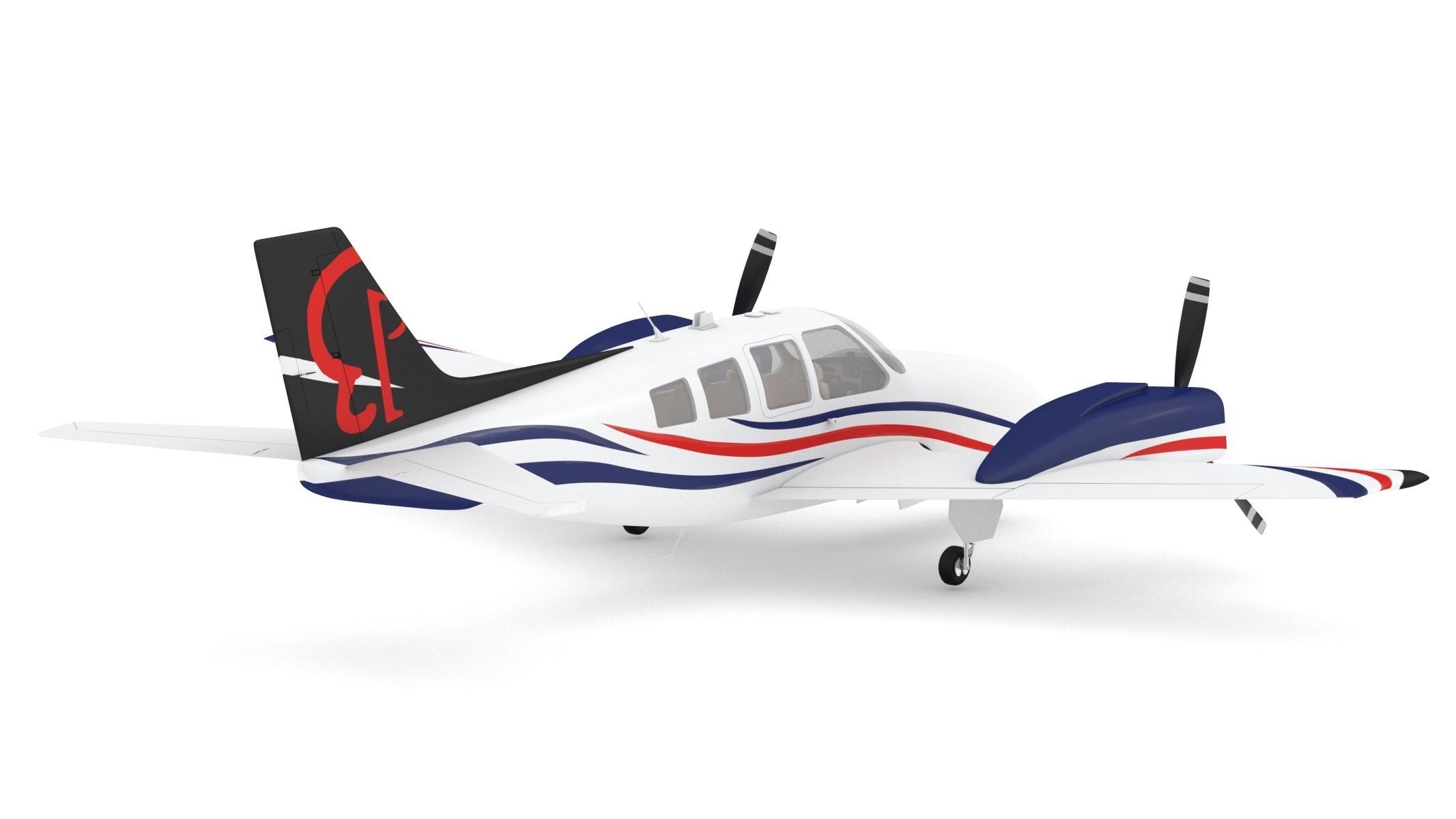 Beechcraft Baron G58 3D model_2