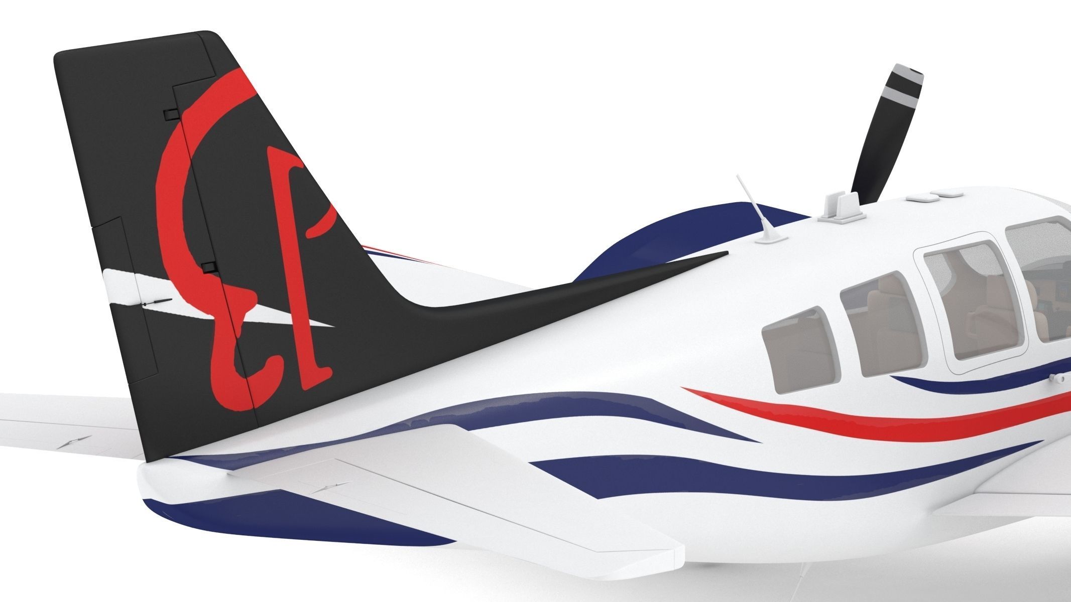 Beechcraft Baron G58 3D model_12