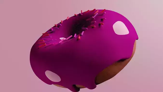 Real Looking Donut Blender Model  No Fulid