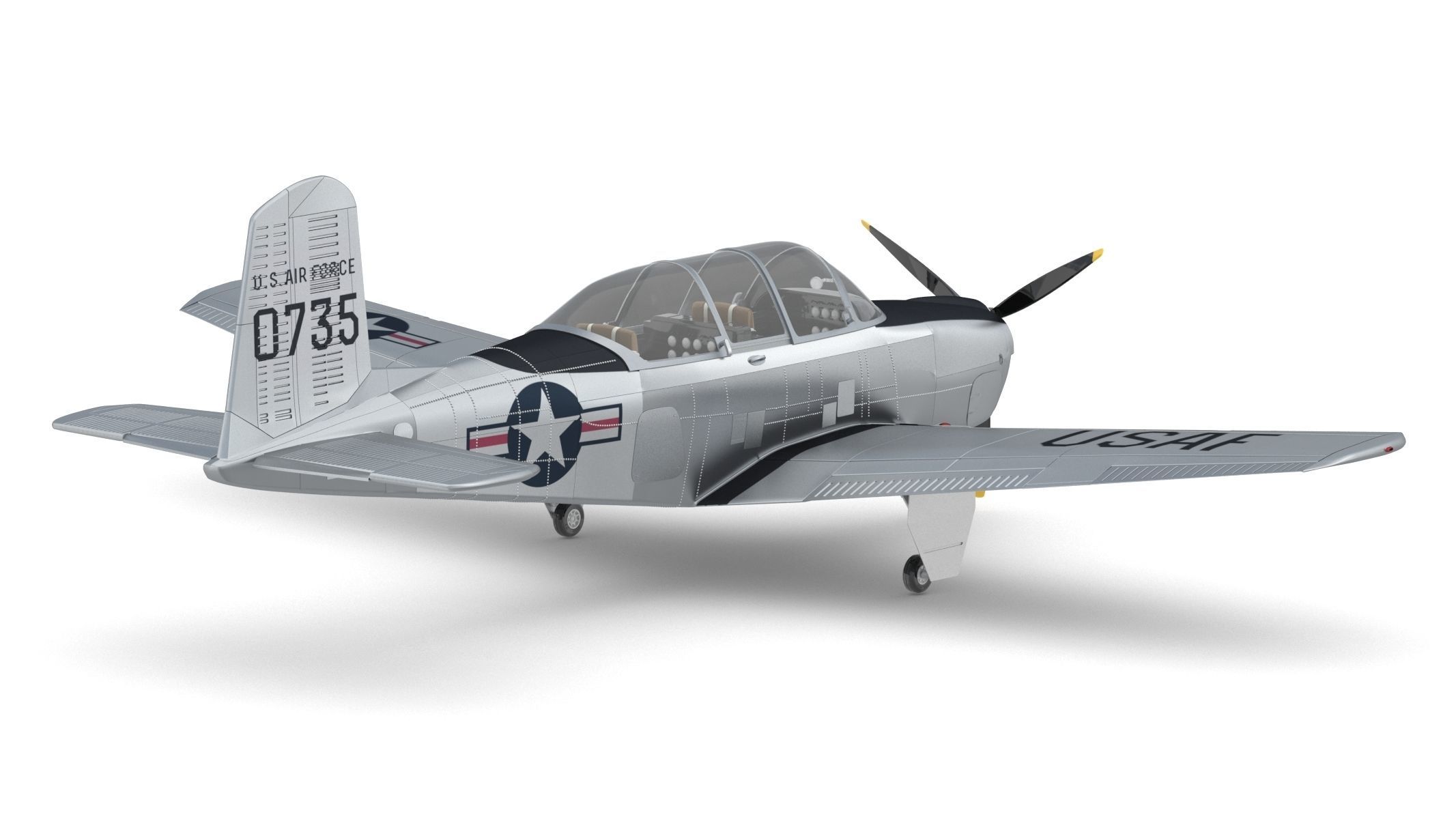 Beechcraft T-34 Mentor 3D model_2