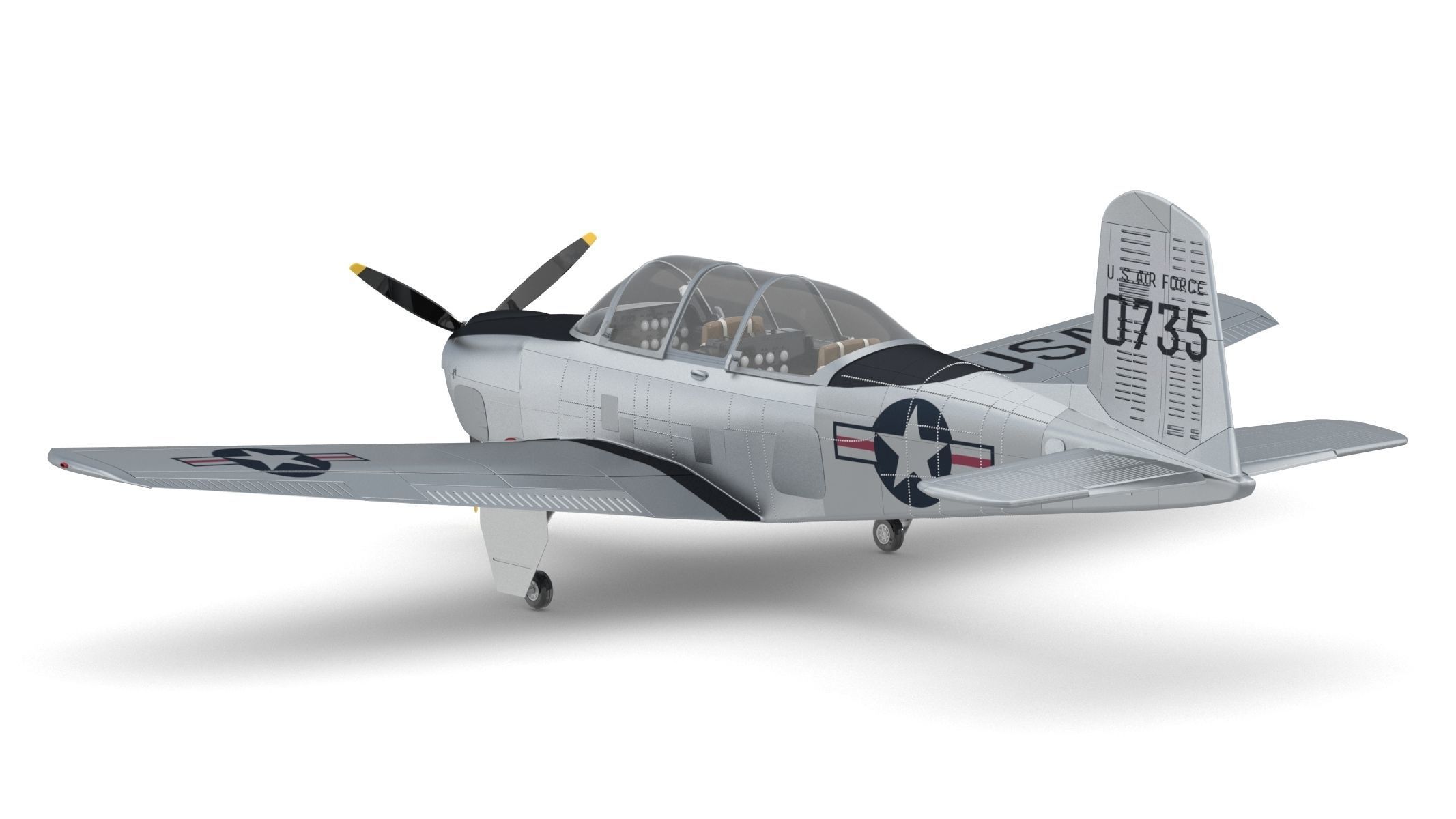 Beechcraft T-34 Mentor 3D model_4
