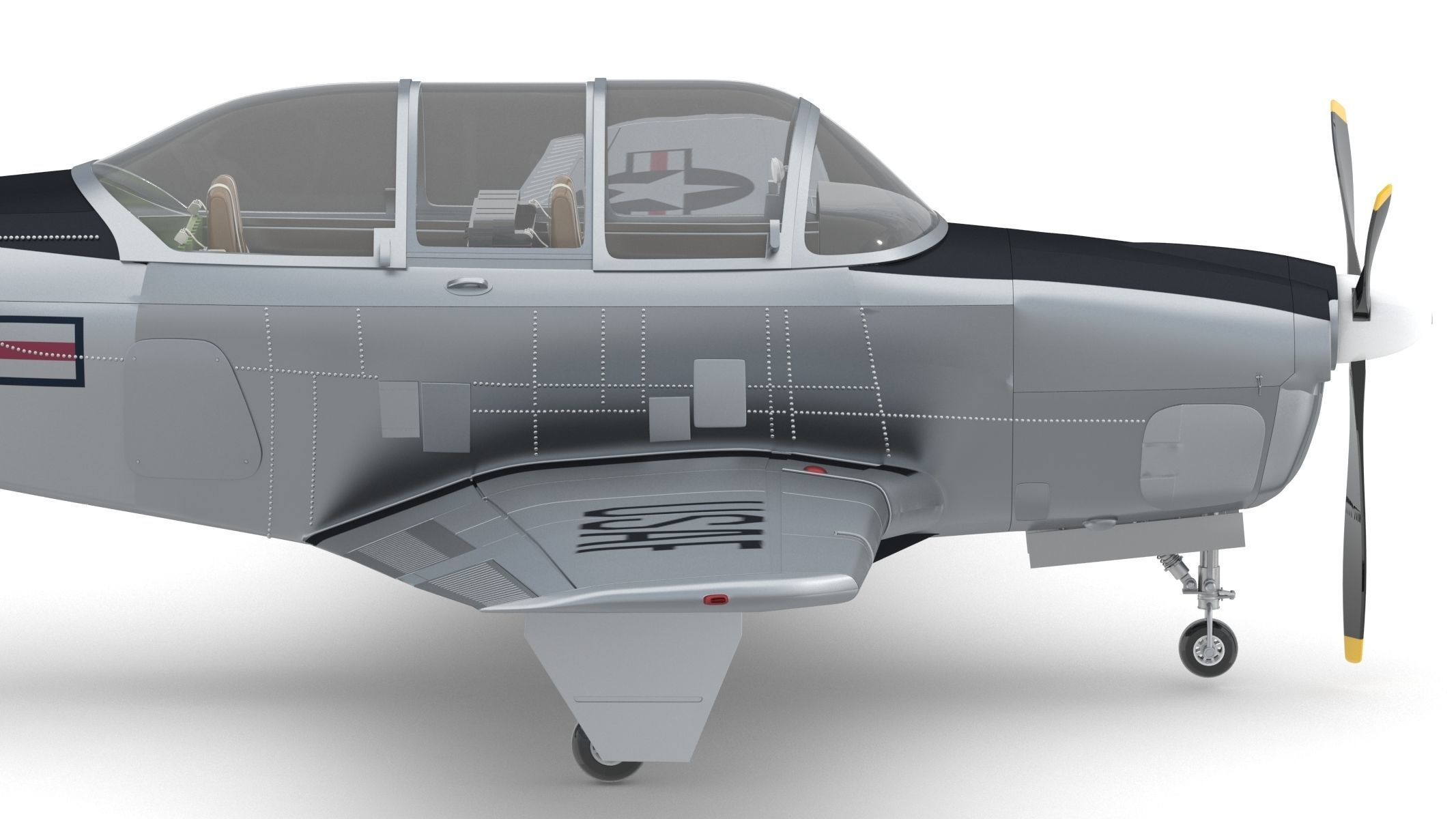 Beechcraft T-34 Mentor 3D model_11