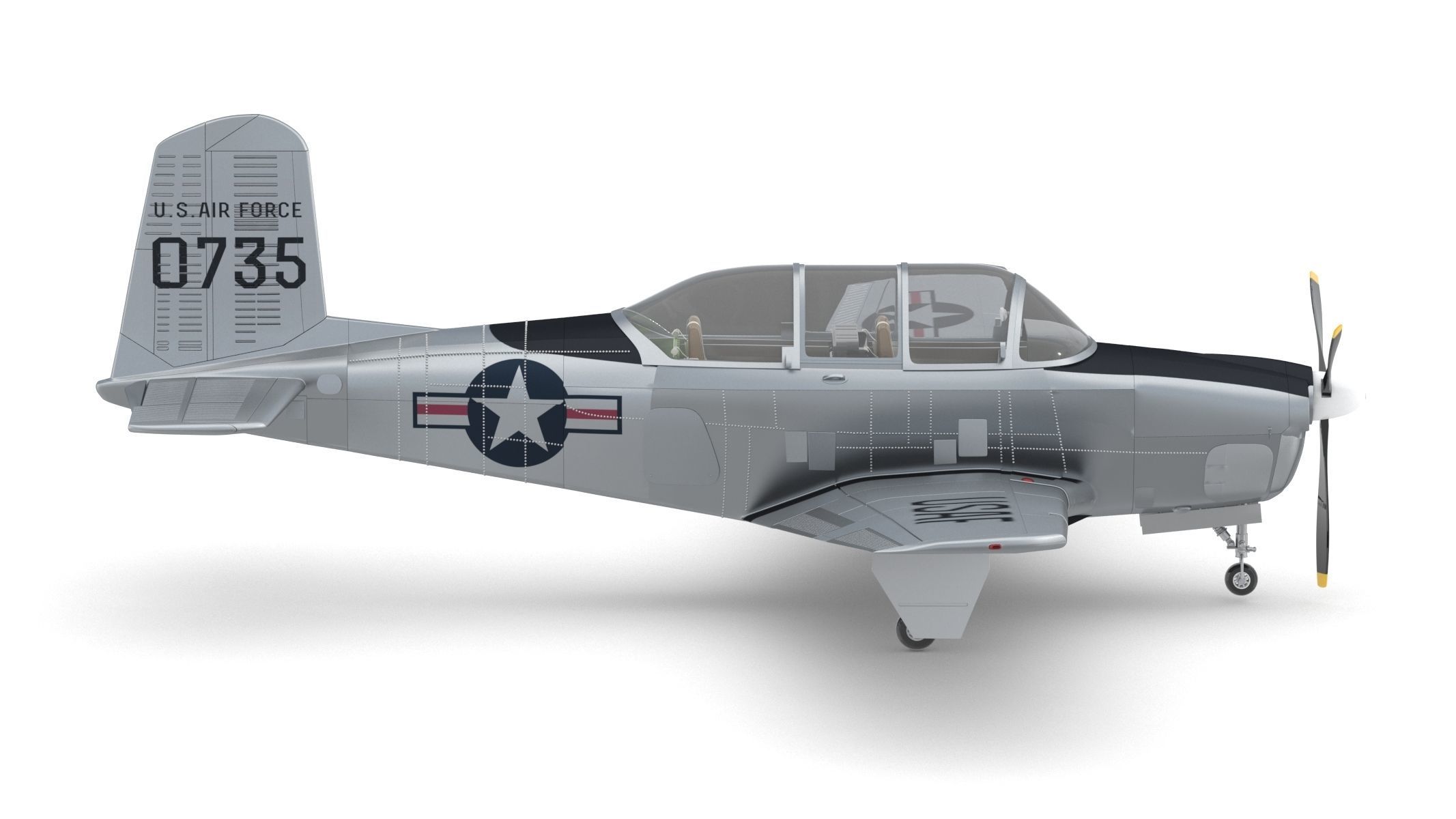Beechcraft T-34 Mentor 3D model_1