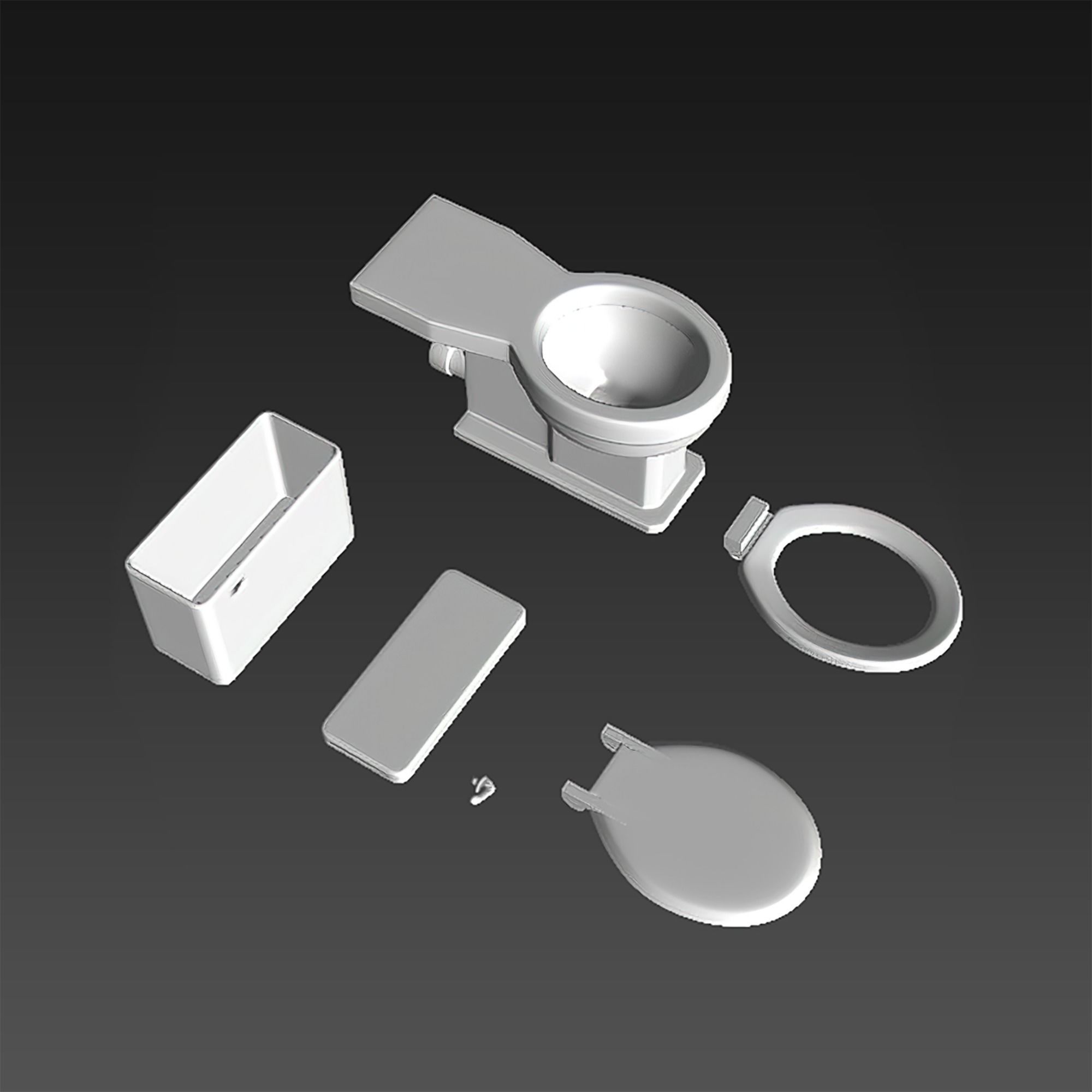 Toilet classic WC printer model 3D model_6