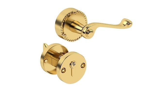 Carlisle Brass Georgian Door Handle Brass 3D model