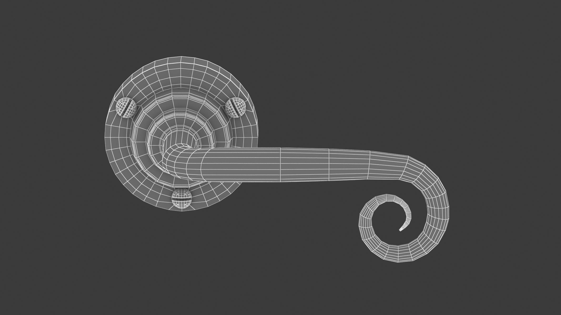 Circle Stonebridge Curl Door Handle 3D model_5