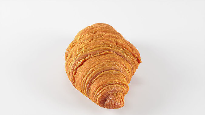 Croissant 01  Low-poly 3D model 7