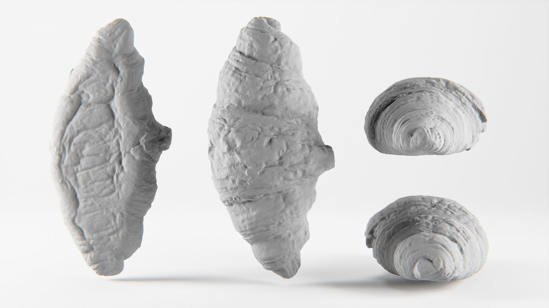 Croissant 01  Low-poly 3D model_2