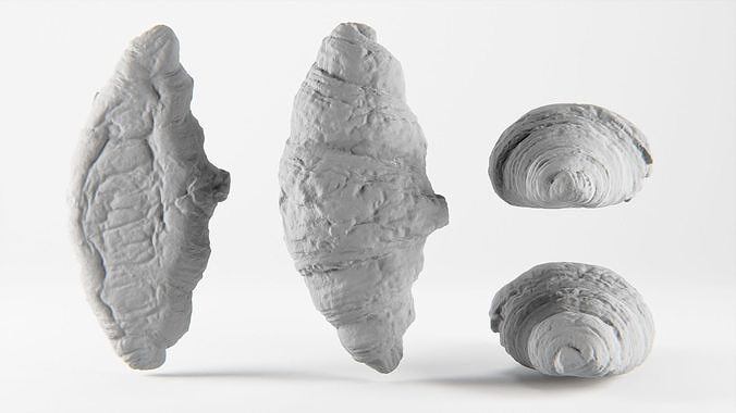 Croissant 01  Low-poly 3D model 3