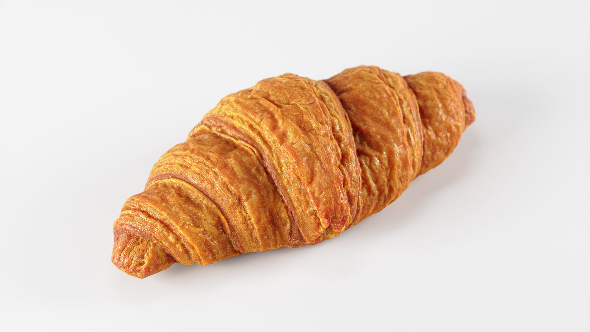Croissant 01  Low-poly 3D model_0