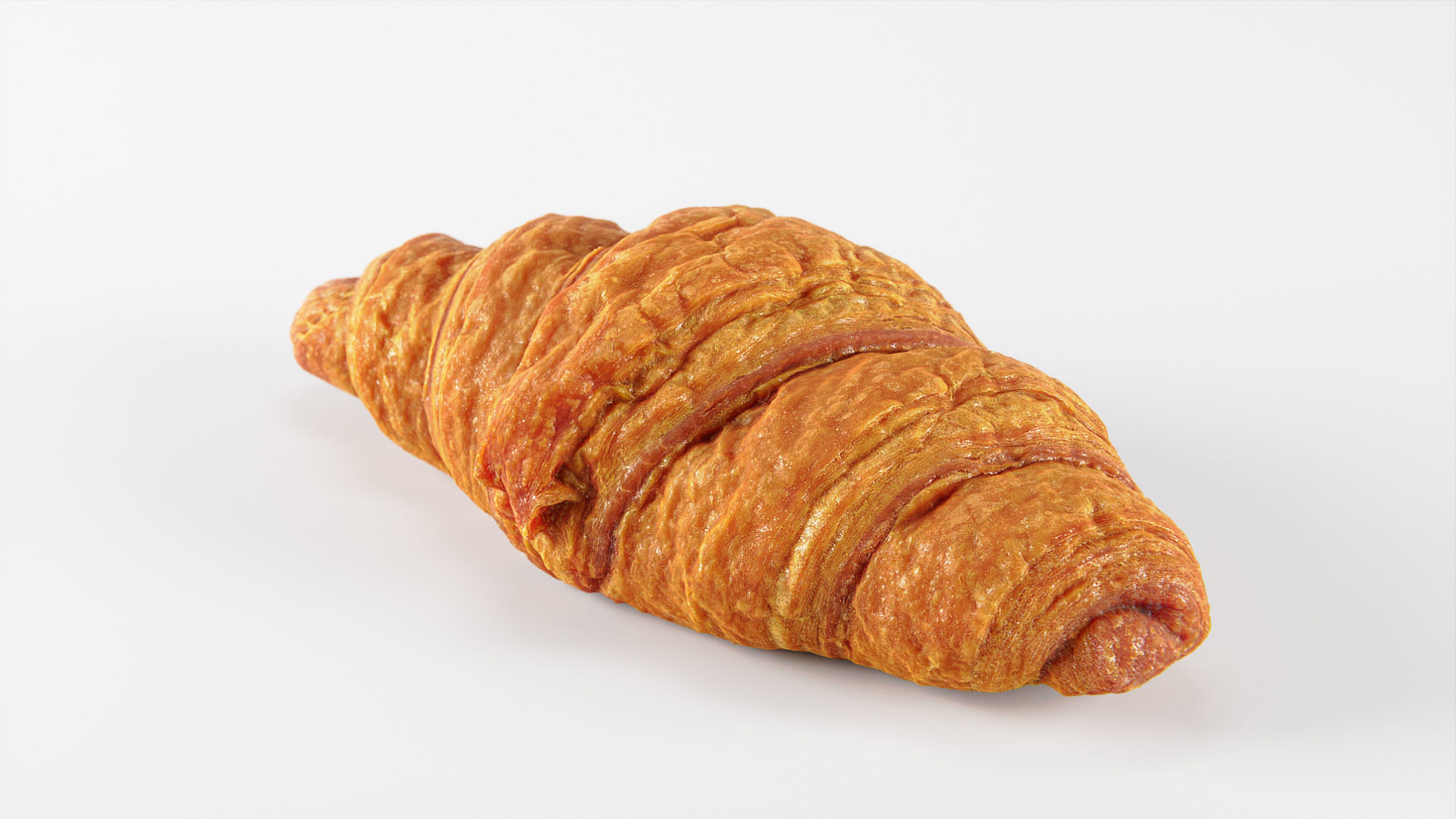 Croissant 01  Low-poly 3D model_11