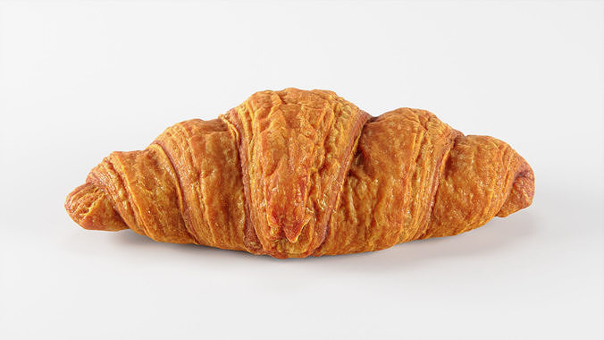 Croissant 01  Low-poly 3D model 5