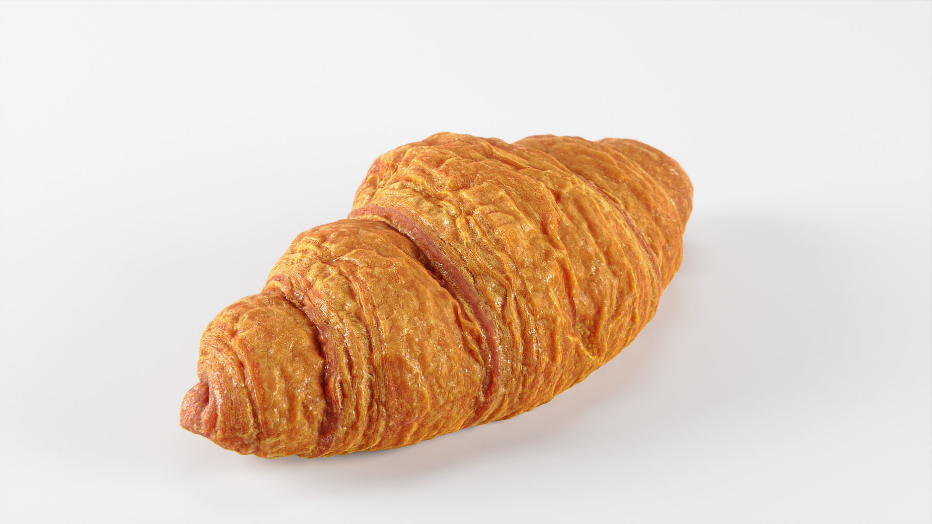 Croissant 01  Low-poly 3D model_9