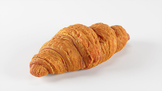 Croissant 01  Low-poly 3D model 6