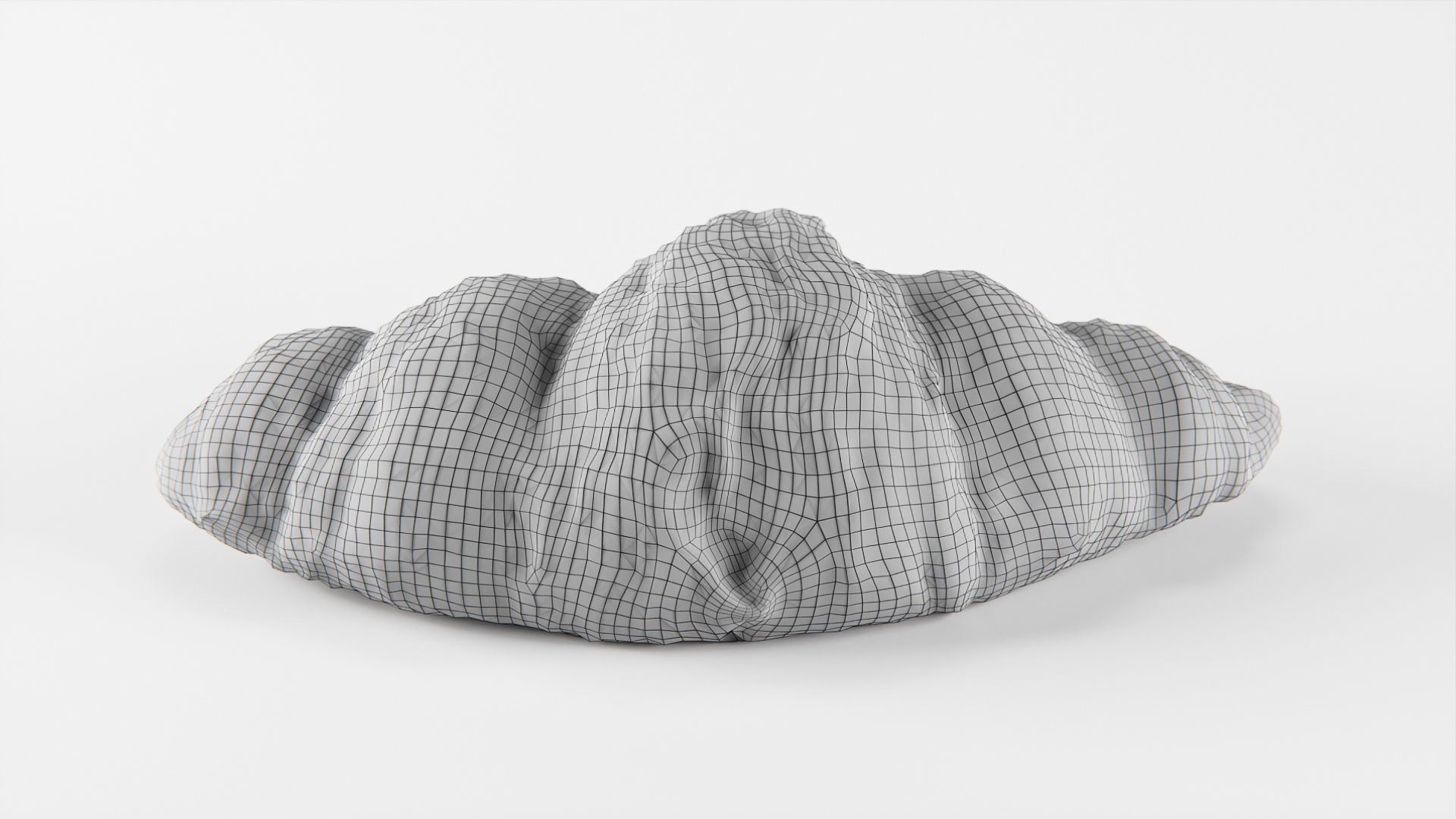 Croissant 01  Low-poly 3D model_16