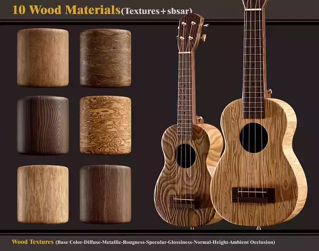 10 Wood Materials-Texture and SBSAR Texture